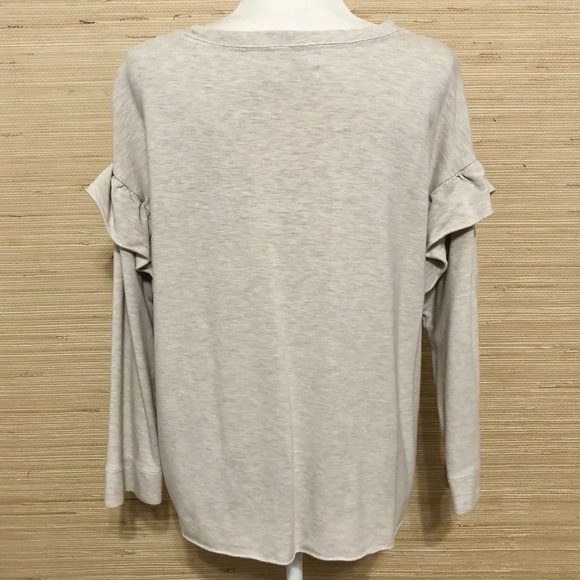 Beige UGG Amara Ruffle Long Sleeve Pullover Crewneck Sweater Size Large - Picture 7 of 9